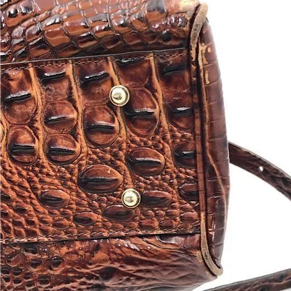 Brahmin Luxurious Brown Crocodile Skin Imprint Leather Elisa Handbag Purse 🌺🌺 - Picture 15 of 15